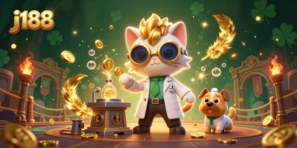 Spin and win in j188 with a vibrant 3D casino scene filled with charm and excitement.