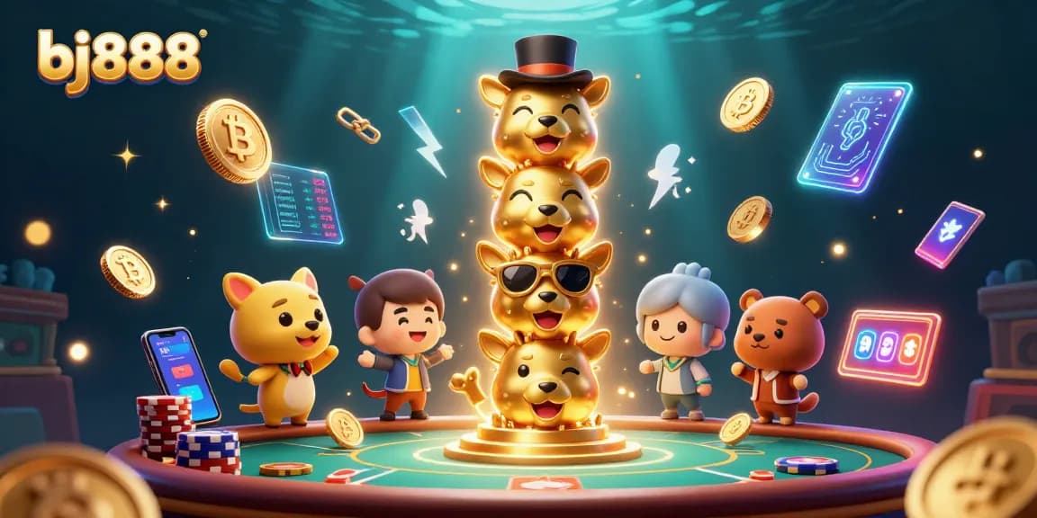 Engage with bj888's immersive casino world featuring dynamic 3D elements and vibrant visuals.