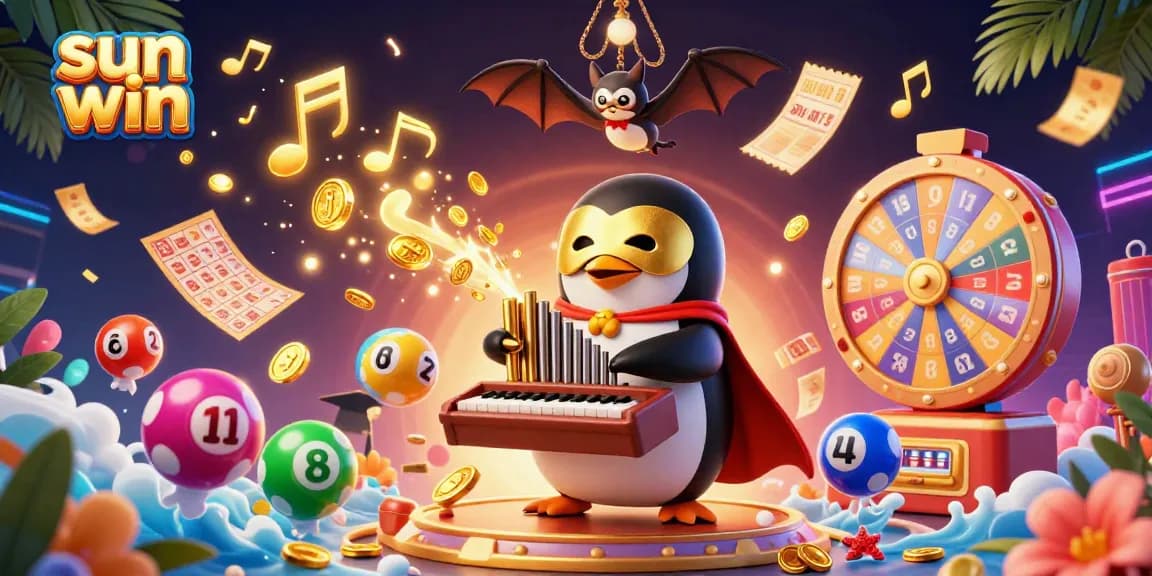 Experience fun at sun win with a 3D phantom opera penguin and dynamic gambling elements.