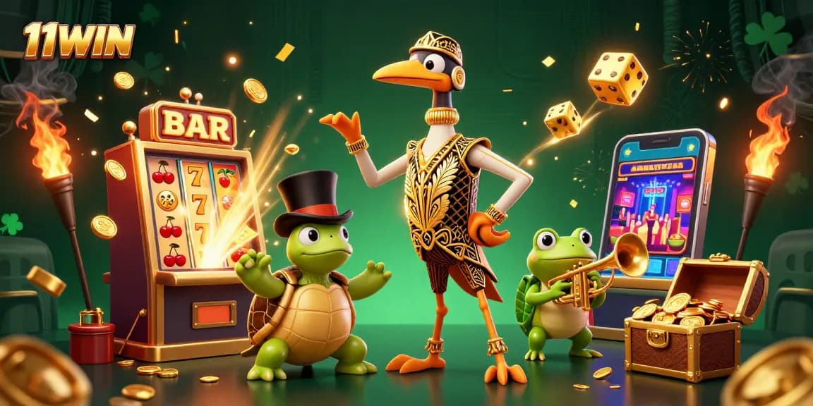 Experience thrilling gameplay at 11WIN with dynamic 3D casino characters and exciting game elements.