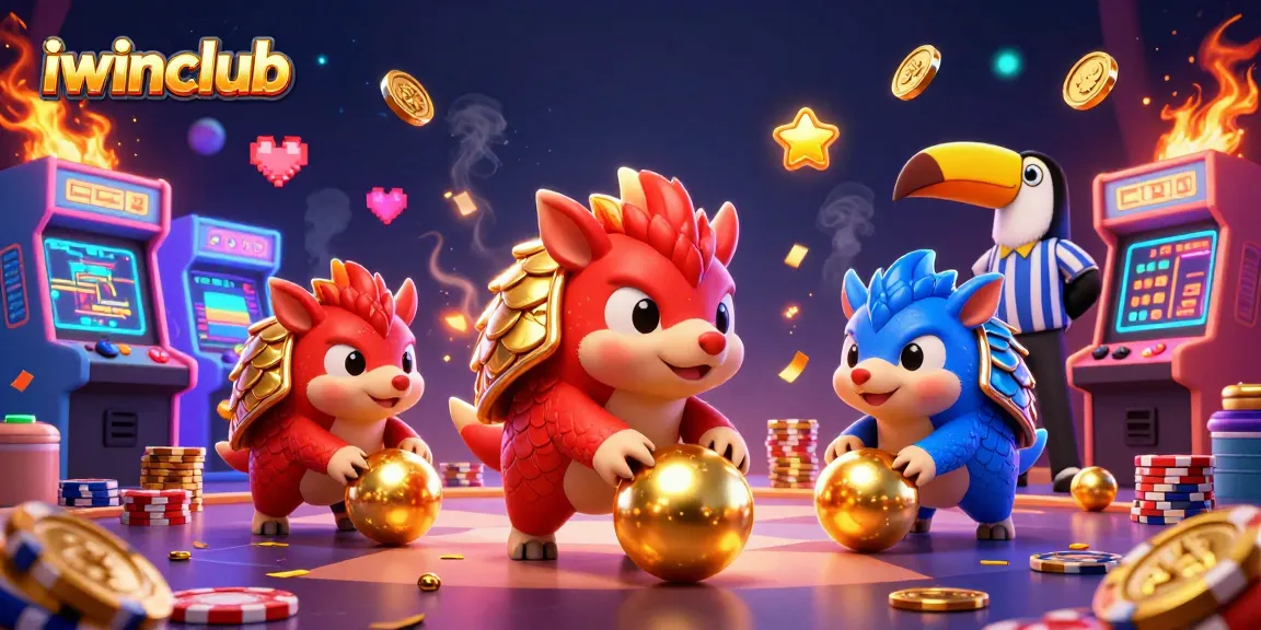 Experience thrilling gameplay at iwinclub with rival pangolins and dazzling casino elements.