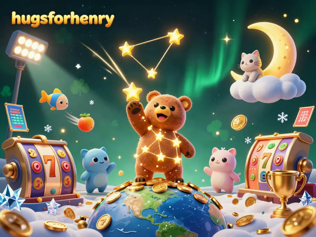 Engage in the thrilling world of hugsforhenry with colorful slot reels and shimmering coins.