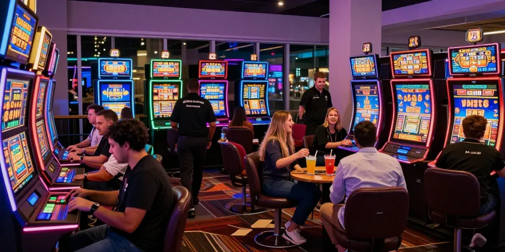 Engaging experience at gambling sites not on gamstop in a lively casino with vibrant atmosphere and diverse players.