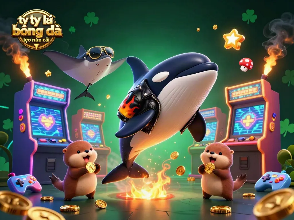 Experience tỷ lệ bóng đá kèo nhà cái with vibrant 3D casino elements featuring orca and otters.
