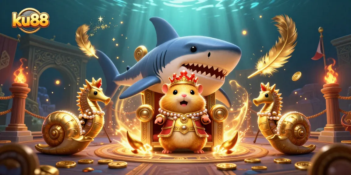 Experience exciting gaming action with ku88 in a vibrant, dynamic underwater casino scene.