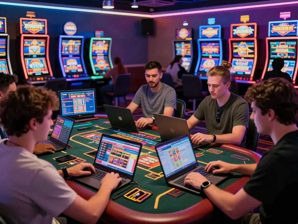 Players enjoying a lively game at a non gamstop casino uk, showcasing live dealer excitement and vibrant atmosphere.