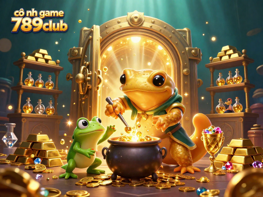 Experience the thrilling cổng game 789club with enchanting golden treasures and lively characters.