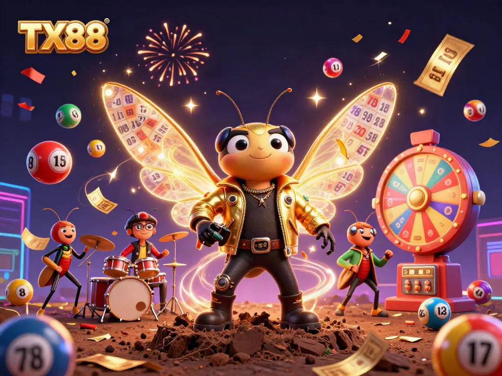 Experience vibrant TX88 casino excitement with energetic characters and dynamic gaming elements.