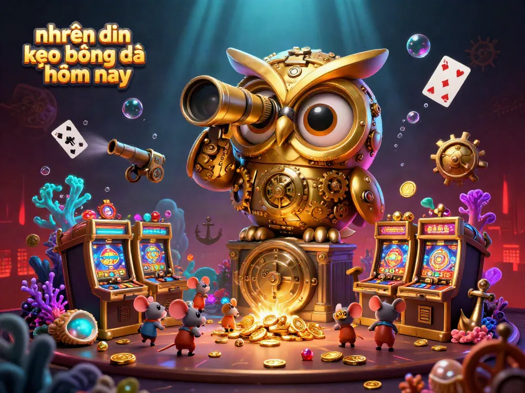 Experience the thrill of nhận định kèo bóng đá hôm nay with this vibrant 3D casino illustration filled with action and dynamic elements.