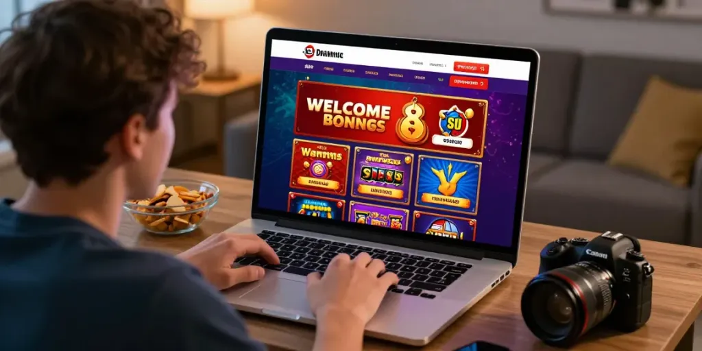 Engaged player exploring exciting gambling sites with online slots.