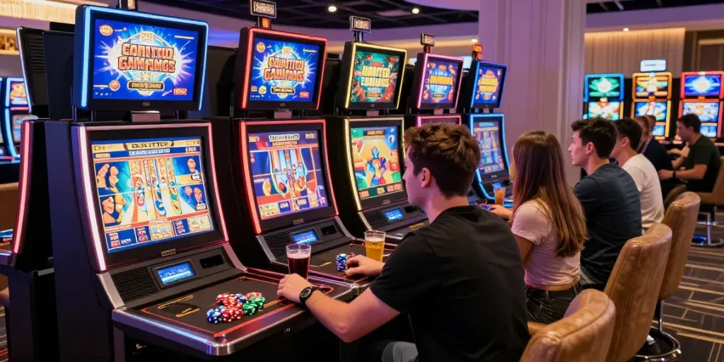 Experience excitement at uk casinos not on gamstop with friends in vibrant gaming lounge