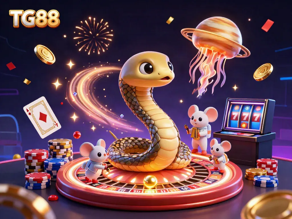 Engage with TG88's thrilling casino experience featuring dynamic 3D elements and astronomical characters.